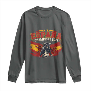 Spain Champions 2026 Long Sleeve Shirt Espana Soccer Fan Spanish Flag Bull