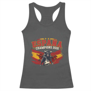 Spain Champions 2026 Racerback Tank Top Espana Soccer Fan Spanish Flag Bull