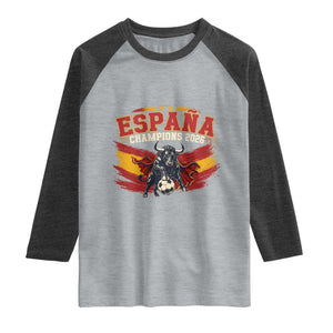 Spain Champions 2026 Raglan Shirt Espana Soccer Fan Spanish Flag Bull
