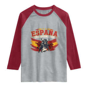 Spain Champions 2026 Raglan Shirt Espana Soccer Fan Spanish Flag Bull