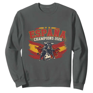 Spain Champions 2026 Sweatshirt Espana Soccer Fan Spanish Flag Bull