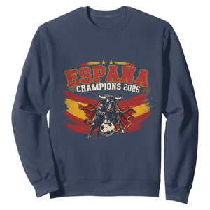 Spain Champions 2026 Sweatshirt Espana Soccer Fan Spanish Flag Bull