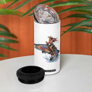 Vintage Cowgirl Riding Rainbow Trout 4 in 1 Can Cooler Tumbler Funny Fishing Western Rodeo TS14 Print Your Wear
