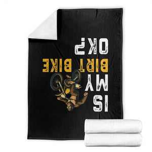 Funny Bigfoot Sasquatch Biker Throw Blanket Is My Dirt Bike OK TS14 Black Print Your Wear