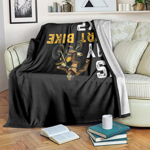 Funny Bigfoot Sasquatch Biker Throw Blanket Is My Dirt Bike OK TS14 Print Your Wear