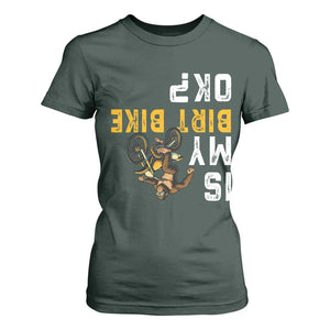 Funny Bigfoot Sasquatch Biker T Shirt For Women Is My Dirt Bike OK TS14 Dark Forest Green Print Your Wear