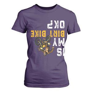 Funny Bigfoot Sasquatch Biker T Shirt For Women Is My Dirt Bike OK TS14 Purple Print Your Wear