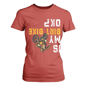 Funny Bigfoot Sasquatch Biker T Shirt For Women Is My Dirt Bike OK TS14 Red Print Your Wear