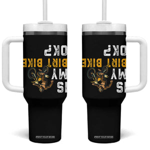 Funny Bigfoot Sasquatch Biker Tumbler With Handle Is My Dirt Bike OK TS14 One Size: 40 oz Black Print Your Wear