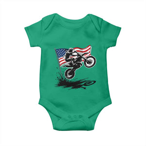 Dirt Bike American Flag Motocross Baby Onesie TS14 Irish Green Print Your Wear