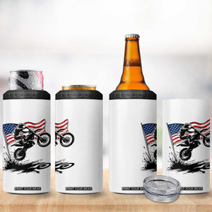 Dirt Bike American Flag Motocross 4 in 1 Can Cooler Tumbler TS14 Print Your Wear