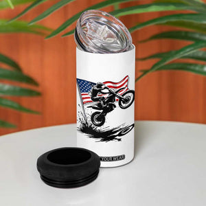 Dirt Bike American Flag Motocross 4 in 1 Can Cooler Tumbler TS14 Print Your Wear