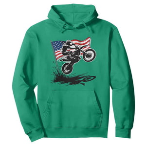 Dirt Bike American Flag Motocross Hoodie TS14 Irish Green Print Your Wear