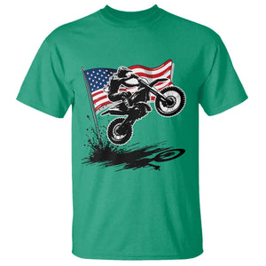 Dirt Bike American Flag Motocross T Shirt TS14 Irish Green Print Your Wear