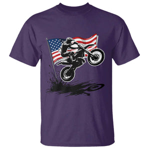 Dirt Bike American Flag Motocross T Shirt TS14 Purple Print Your Wear
