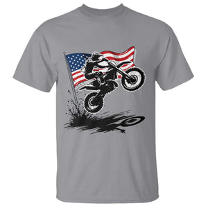 Dirt Bike American Flag Motocross T Shirt TS14 Sport Gray Print Your Wear