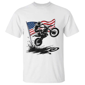 Dirt Bike American Flag Motocross T Shirt TS14 White Print Your Wear