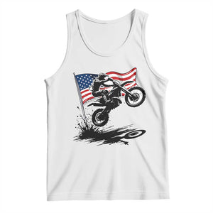 Dirt Bike American Flag Motocross Tank Top TS14 White Print Your Wear