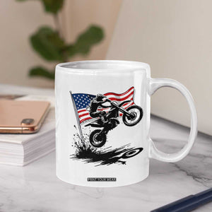 Dirt Bike American Flag Motocross Coffee Mug TS14 Print Your Wear