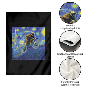 Bigfoot Dirt Bike Sasquatch Garden Flag Starry Night Van Gogh Biker TS14 Print Your Wear