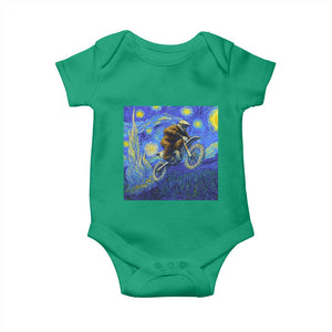 Bigfoot Dirt Bike Sasquatch Baby Onesie Starry Night Van Gogh Biker TS14 Irish Green Print Your Wear