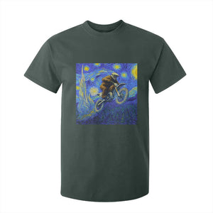 Bigfoot Dirt Bike Sasquatch T Shirt For Kid Starry Night Van Gogh Biker TS14 Dark Forest Green Print Your Wear