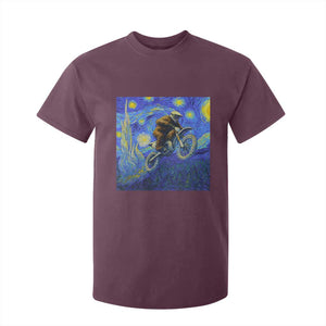 Bigfoot Dirt Bike Sasquatch T Shirt For Kid Starry Night Van Gogh Biker TS14 Maroon Print Your Wear