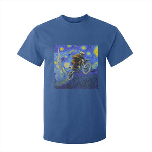 Bigfoot Dirt Bike Sasquatch T Shirt For Kid Starry Night Van Gogh Biker TS14 Royal Blue Print Your Wear