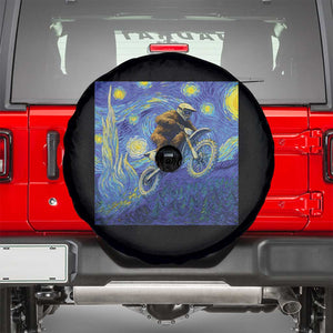 Bigfoot Dirt Bike Sasquatch Spare Tire Cover Starry Night Van Gogh Biker TS14 Black Print Your Wear