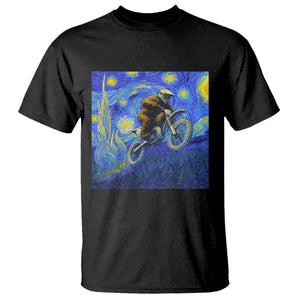 Bigfoot Dirt Bike Sasquatch T Shirt Starry Night Van Gogh Biker TS14 Black Print Your Wear