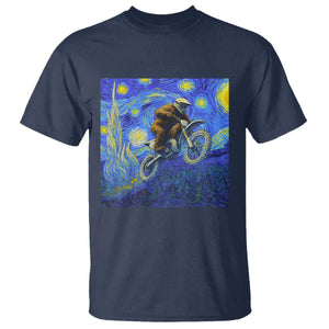 Bigfoot Dirt Bike Sasquatch T Shirt Starry Night Van Gogh Biker TS14 Navy Print Your Wear