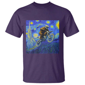 Bigfoot Dirt Bike Sasquatch T Shirt Starry Night Van Gogh Biker TS14 Purple Print Your Wear