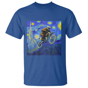 Bigfoot Dirt Bike Sasquatch T Shirt Starry Night Van Gogh Biker TS14 Royal Blue Print Your Wear