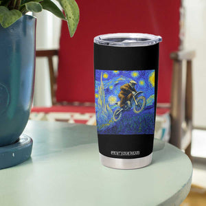 Bigfoot Dirt Bike Sasquatch Tumbler Cup Starry Night Van Gogh Biker TS14 Print Your Wear