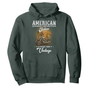 Native American Motorcycle Indian Bikers Club Classic And Vintage Hoodie TS14 Dark Forest Green Print Your Wear