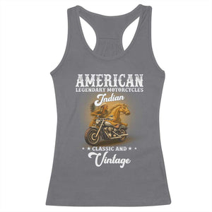 Native American Motorcycle Indian Bikers Club Classic And Vintage Racerback Tank Top TS14 Charcoal Print Your Wear