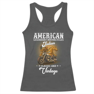 Native American Motorcycle Indian Bikers Club Classic And Vintage Racerback Tank Top TS14 Dark Heather Print Your Wear