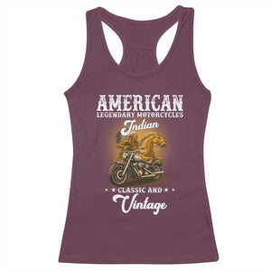 Native American Motorcycle Indian Bikers Club Classic And Vintage Racerback Tank Top TS14 Maroon Print Your Wear
