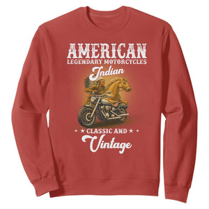Native American Motorcycle Indian Bikers Club Classic And Vintage Sweatshirt TS14 Red Print Your Wear