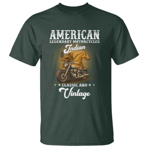 Native American Motorcycle Indian Bikers Club Classic And Vintage T Shirt TS14 Dark Forest Green Print Your Wear