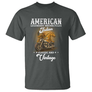 Native American Motorcycle Indian Bikers Club Classic And Vintage T Shirt TS14 Dark Heather Print Your Wear