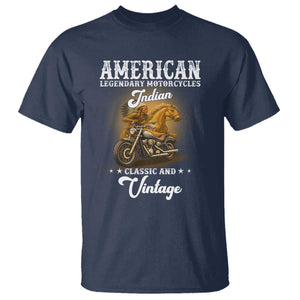 Native American Motorcycle Indian Bikers Club Classic And Vintage T Shirt TS14 Navy Print Your Wear