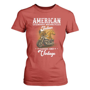 Native American Motorcycle Indian Bikers Club Classic And Vintage T Shirt For Women TS14 Red Print Your Wear
