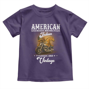 Native American Motorcycle Indian Bikers Club Classic And Vintage Toddler T Shirt TS14 Purple Print Your Wear