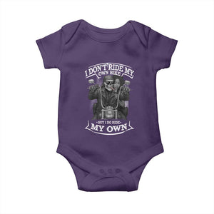 African American Motorcycle Baby Onesie Skeleton Biker TS14 Purple Print Your Wear