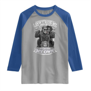 African American Motorcycle Raglan Shirt Skeleton Biker TS14 Sport Gray Royal Print Your Wear