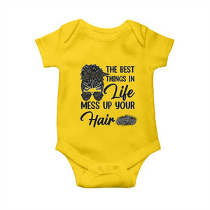 Funny Biker Woman Baby Onesie The Best Things In Life Mess Up Your Hair TS14 Daisy Print Your Wear