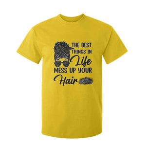 Funny Biker Woman T Shirt For Kid The Best Things In Life Mess Up Your Hair TS14 Daisy Print Your Wear