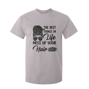 Funny Biker Woman T Shirt For Kid The Best Things In Life Mess Up Your Hair TS14 Ice Gray Print Your Wear