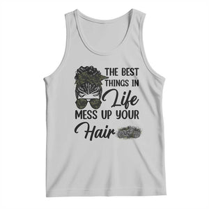 Funny Biker Woman Tank Top The Best Things In Life Mess Up Your Hair TS14 Ash Print Your Wear